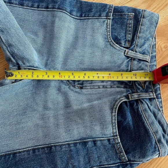 MAJE Packy Straight Cut Two Tone Faded Blue Jeans Gold Zipper FR 34 US 0 - Picture 11 of 12